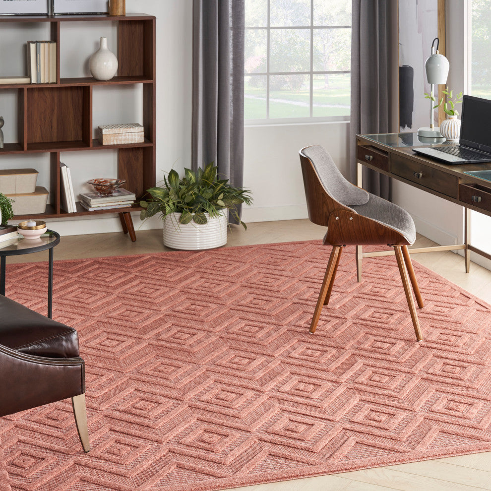 Nourison Versatile 9' x 12' Coral/Orange Modern Area Rug