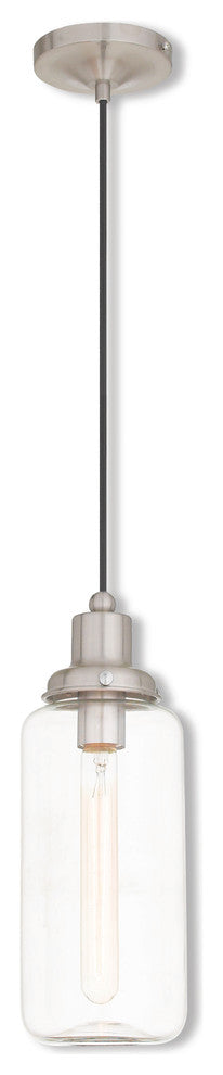 Art Glass Mini Pendant 1-Light Mini Pendant, Brushed Nickel