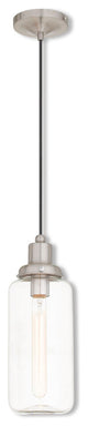 Art Glass Mini Pendant 1-Light Mini Pendant, Brushed Nickel