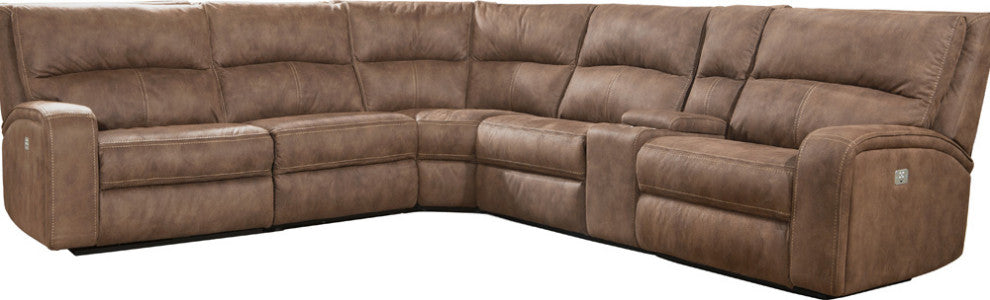 6 Piece Modular Power Reclining Sectional With Power Adjustable Headrests