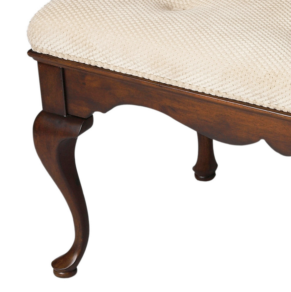 Grace Upholstered 38"W Bench, Dark Brown