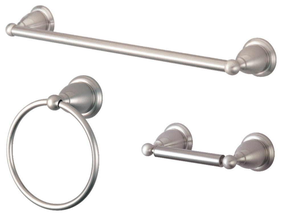 Kingston Brass 3-Piece Bathroom Accessory Set, Brushed Nickel