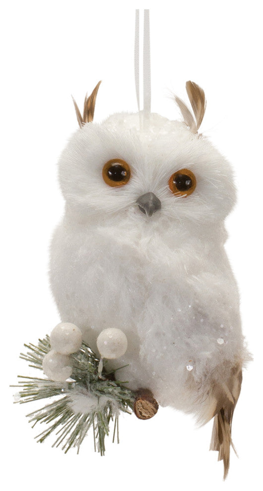 Feathered Owl Ornament, 6-Piece Set(