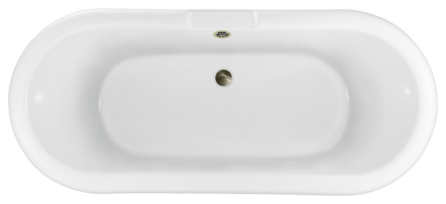 67" Streamline N1121BL-BNK Clawfoot Tub and Tray With External Drain