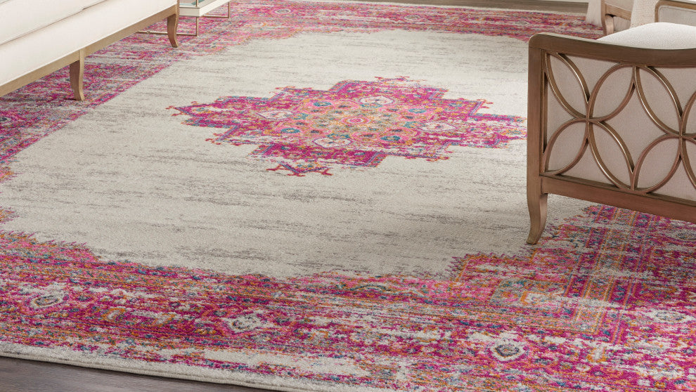 Nourison Passion 12' x 18' Ivory/Fuchsia Bohemian Indoor Area Rug