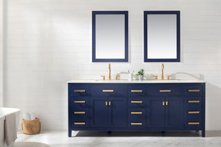 Design Element Valentino 84" Blue Double Rectangular Sink Vanity