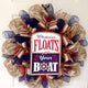 Whatever Floats Your Boat Nautical Sailing Wreath Handmade Deco Mesh
