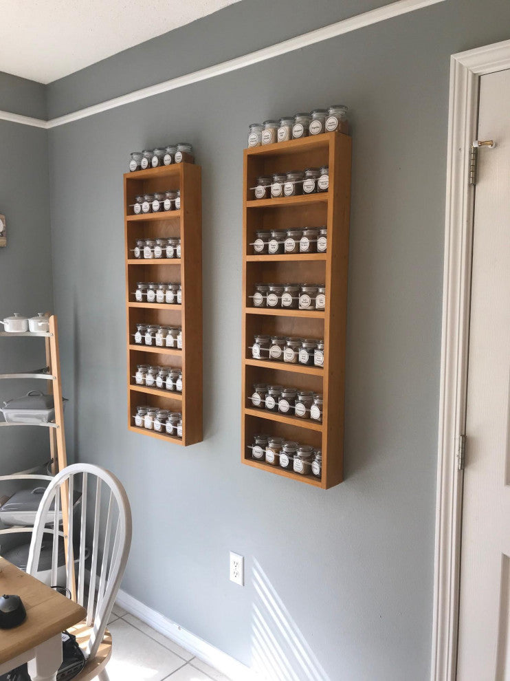 Meadow On the Wall Spice Rack 42"h x 11"w x 2.5"d, Primed Gray