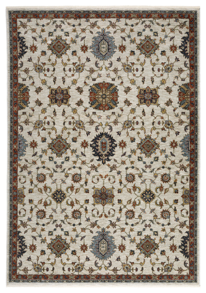 Augustus Persian Medallions Ivory/ Multi Indoor Area Rug, Ivory, 3'3"x5'
