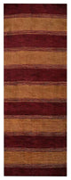 HAND KNOTTED LOOM WOOL ECO-FRIENDLY AREA RUGS - Runner, Red Gold, Contemporary
