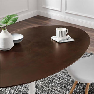 Lippa 60" Oval Dining Table White Cherry Walnut