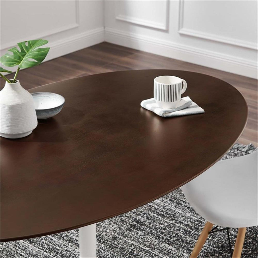 Lippa 60" Oval Dining Table White Cherry Walnut