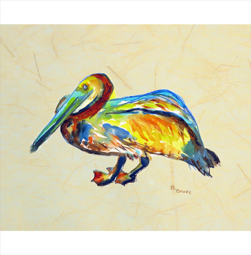 Betsy Drake Gertrude Pelican B Outdoor Wall Hanging 24x30