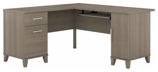 Bush Furniture Somerset 60W L Shaped Desk with Storage Ash Gray