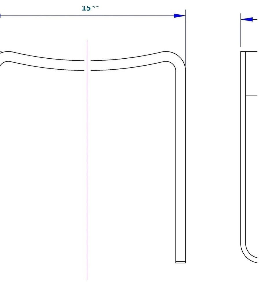 ADM Curved Bath Stool, Matte White, 16"