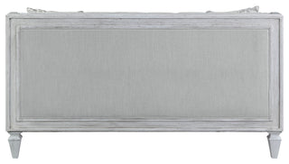 ACME Katia Loveseat in Gray Linen &White Finish