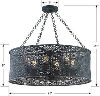 Crystorama Lighting Group JAS-A5016 Jasmine 6 Light 25"W Drum - Forged Bronze