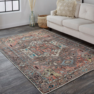 Weave & Wander Prescott Machine Washable Area Rug, Gray/Multi, 7'10"x9'10"