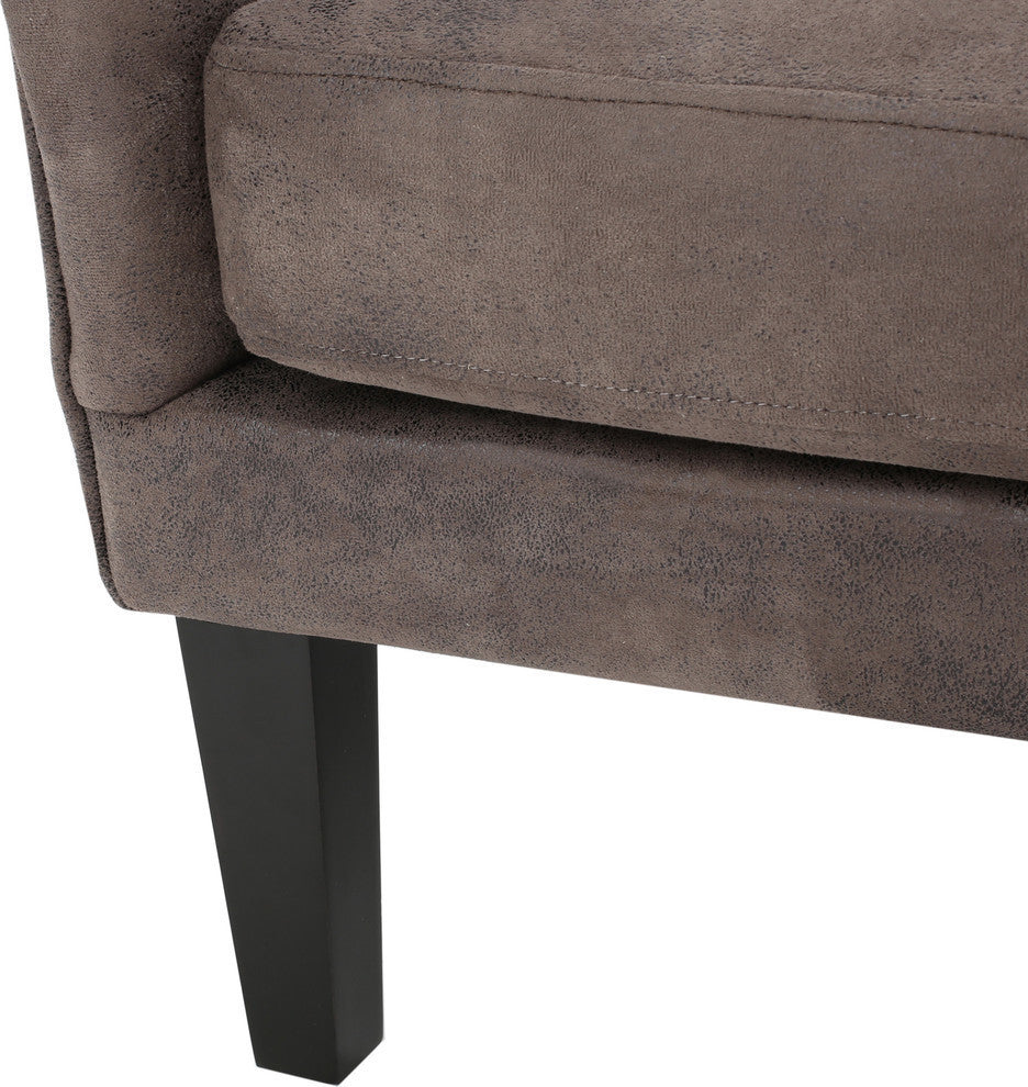 Lorenzo Contemporary Wingback Club Chair With Nailhead Trim, Gray Brown