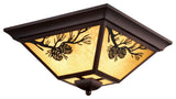 Douglas Three Light Outdoor Flush Mount in Warm Bronze