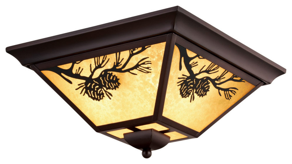 Douglas Three Light Outdoor Flush Mount in Warm Bronze