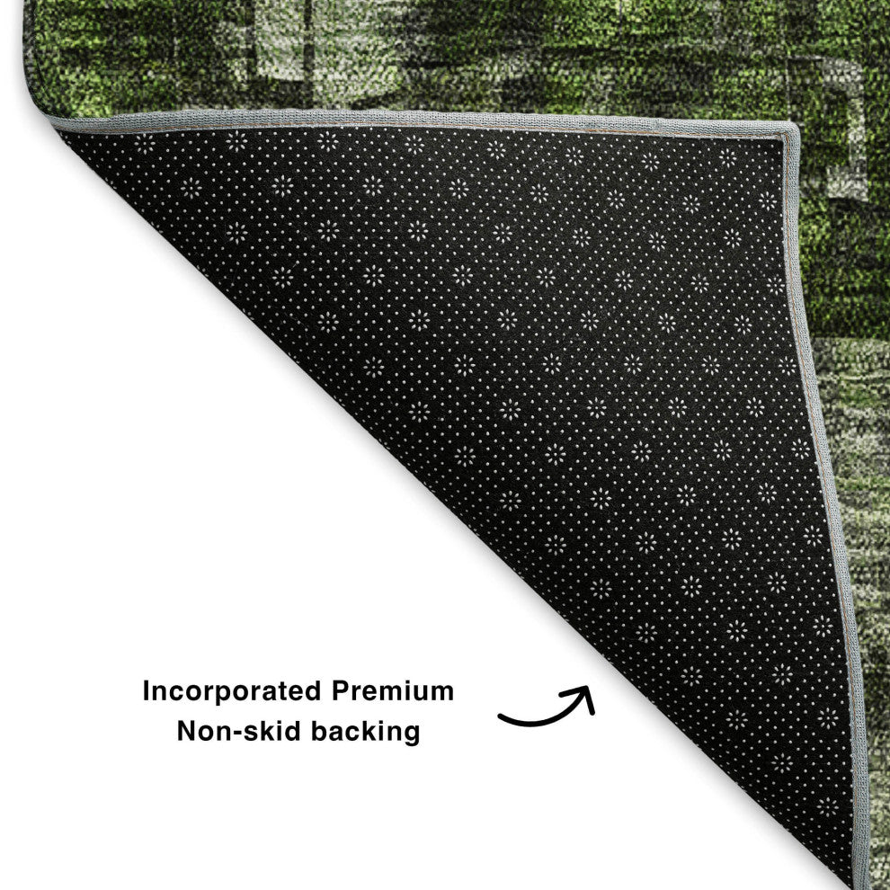 Premium Machine Washable Mayfield AMF581 Green 2'6" x 3'10" Rug