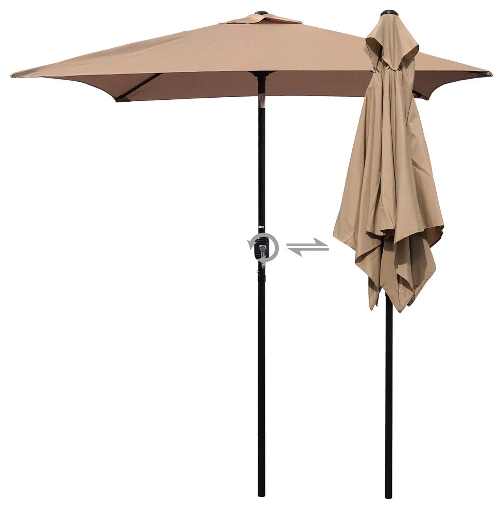 Davee Furniture 6.5' Square Market/Patio Umbrella With Tilt/Crank, 4 Ribs