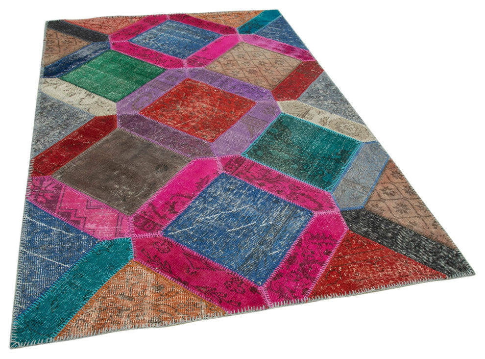 Rug N Carpet - Hand-Knotted Anatolian 5' 3" x 8' 0" Antique Patchwork Area Rug