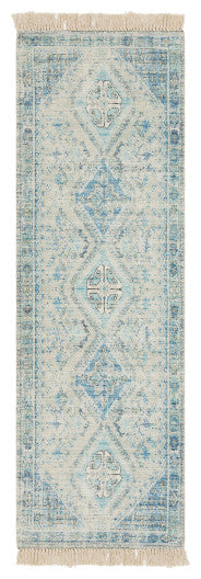Surya Zainab ZAI-2314 2'6"x8' Rug, Sky Blue/Navy/Sage/Lime/Dark Green/White