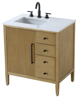 Home Living 32" Single Bathroom Vanity, Linen Oak