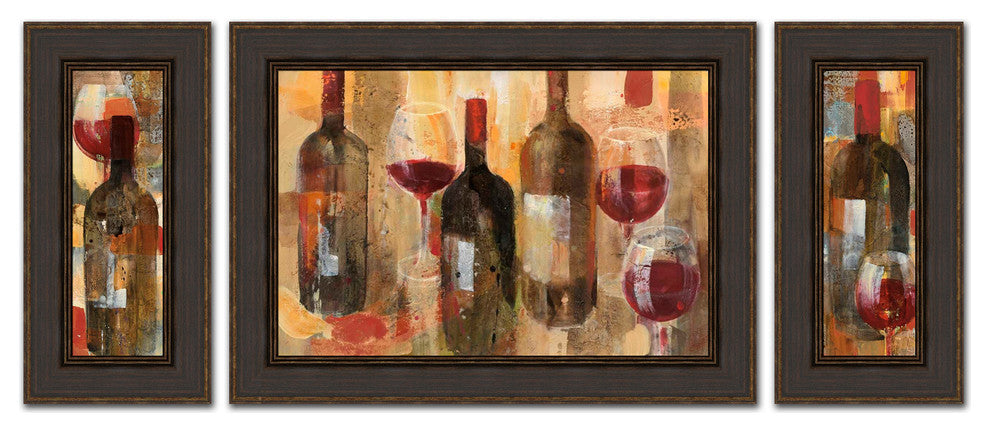 "Festa - Set Of Three" By Albena Hristova, Framed Wall Art, Ready to Hang