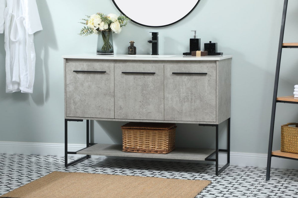 Sue 48" Single Bathroom Vanity, Concrete Gray