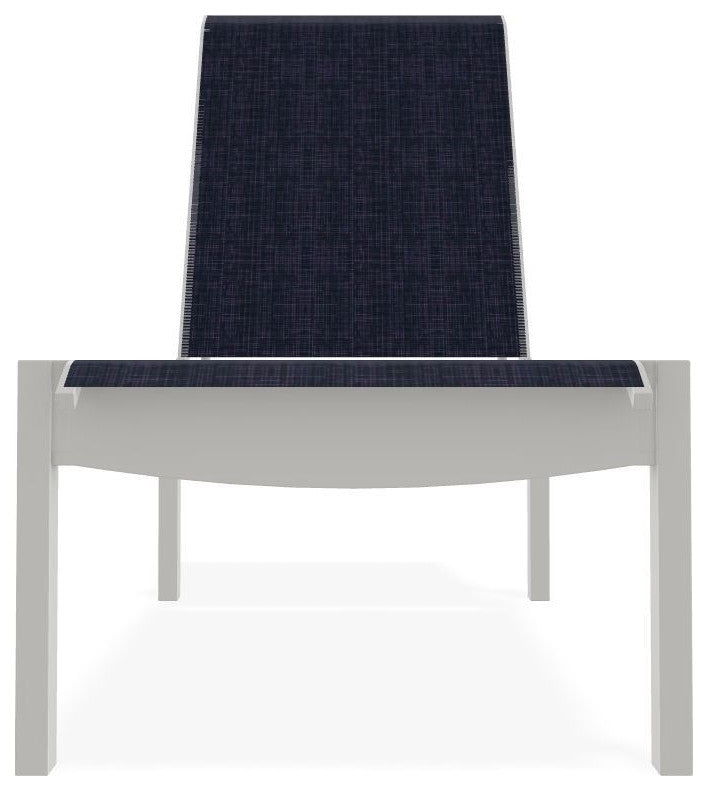 Leeward Sling Stackable Outdoor Chaise Lounge, Moments Navy/Snow