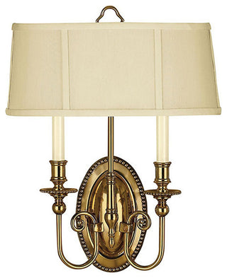 Hinkley Cambridge Medium Two Light Sconce, Burnished Brass