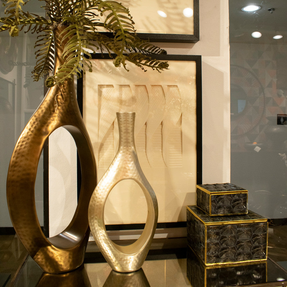 Asymmetrical Aluminum Bronze Vase Large