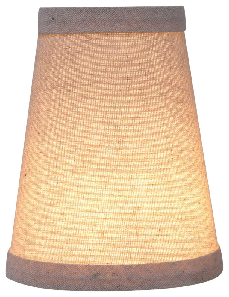 32653-6 Small Hardback Empire Chandelier Clip On Lamp Shade Oatmeal 2 1/2"x4"x5"
