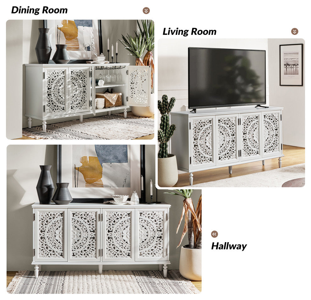 63"W Sideboard, White