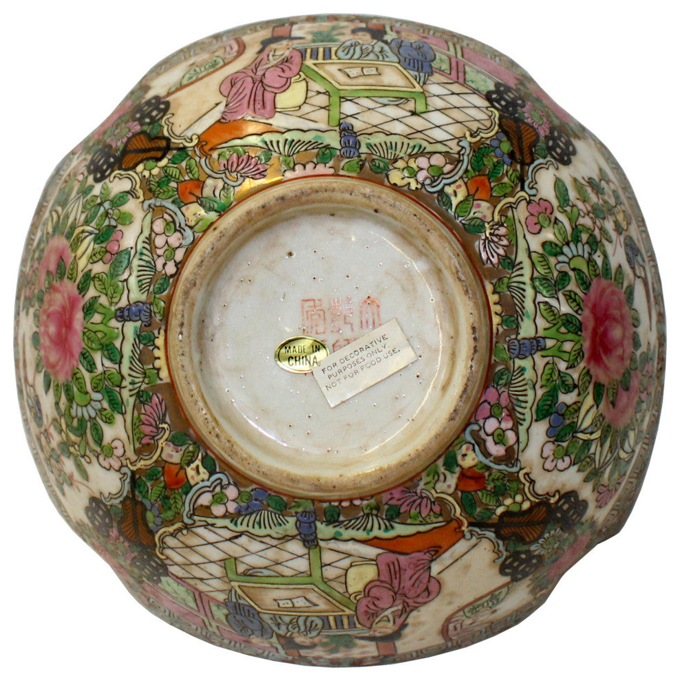 Chinese Oriental Porcelain People Scenery Bowl Container Decor Hws787