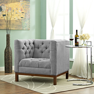 Modern Contemporary Fabric Armchair, Gray, Fabric