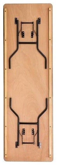 8-Foot Rectangular Wood Folding Banquet Table with Clear Coated Finished Top