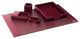 Burgundy Bonded Leather 5-Piece Desk Set