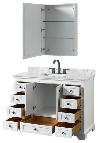 Wyndham Collection WCS202048SCMUNSMED Deborah 48" - White / White Carrara