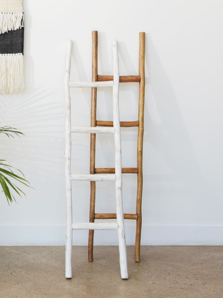Rustic Wooden Decorative Ladder, Natural