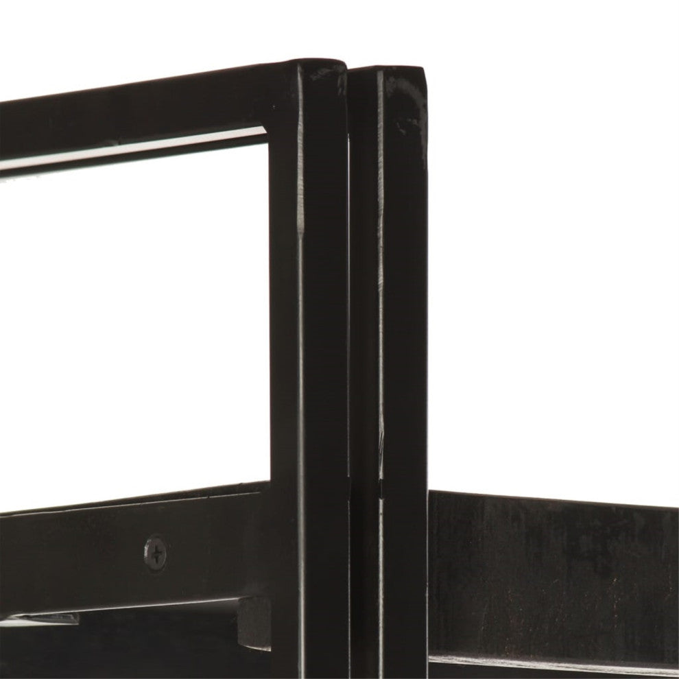 Vidaxl 5-Tier Bookcase Black 55.1"x11.8"x70.9" Solid Mango Wood