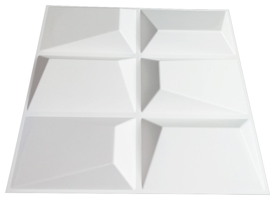 19.7" x 19.7" Art3d Interior 3D Wall Designs White 3D Wall Panels, Set of 12