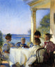 Edmund Tarbell Breakfast on the Piazza, 20"x25" Wall Decal