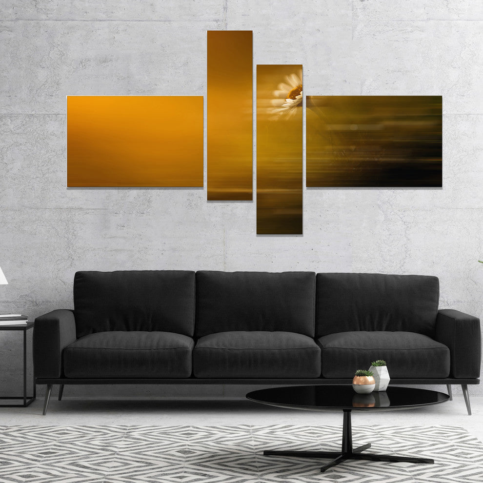 Motion Blurred Wild Flower Impression, Floral Canvas Print, 60"x32", 4 panels