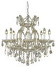 Elegant Maria Theresa Fixture, Golden Teak Finish With Royal Cut Crystal