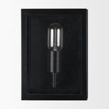 Cairn Matte Black Metal With Glass 1-Light Wall Sconce