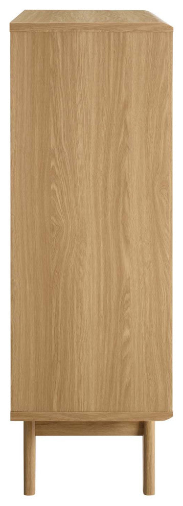 Render Three-Tier Display Storage Cabinet Stand Oak